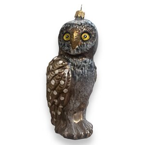 Christmas Decoration Large Owl Yellow Eyes