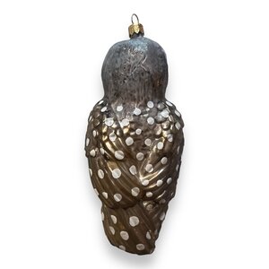 Christmas Ornament Large Owl Yellow Eyes