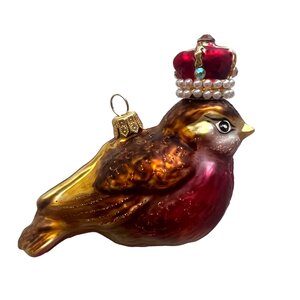 Christmas Ornament Bird with a Crown