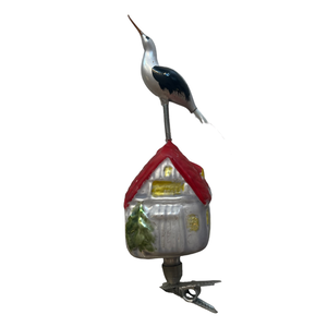 Christmas Ornament Stork on the Roof