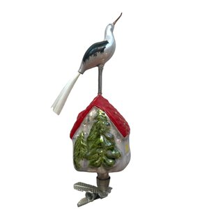 Christmas Ornament Stork on the Roof