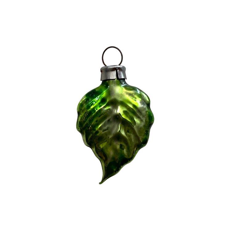 Christmas Ornament Green Leaf Mini