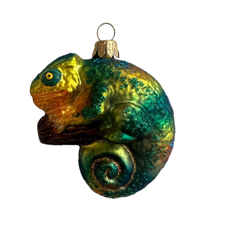 Christmas Ornament Chameleon on a Branch