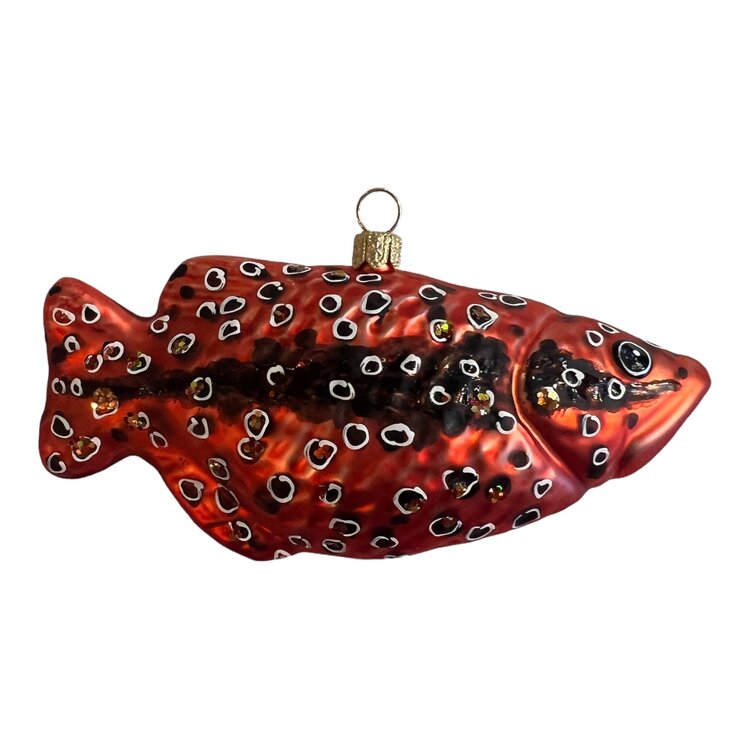 Christmas Ornament Fish Dark Red