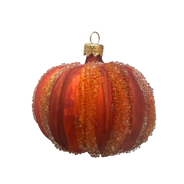 Christmas Ornament Small Pumpkin Half