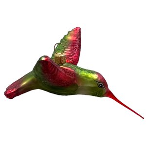 Christmas Decoration Hummingbird Green and Red