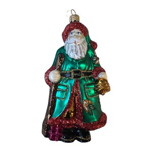 Christmas Ornament Santa Green Robe