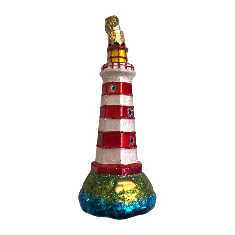 Christmas Ornament Lighthouse Striped