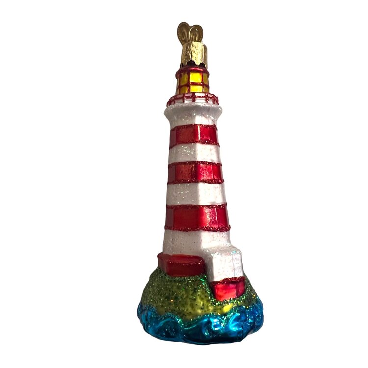 Christmas Ornament Lighthouse Striped