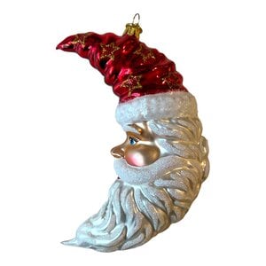 Christmas Decoration Santa Moon Red