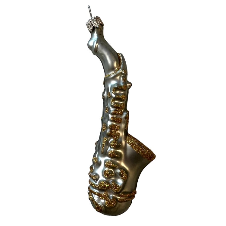 Christmas Ornament Sax Silver