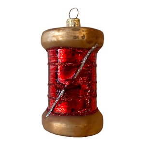 Christmas Decoration Spool of Thread Red