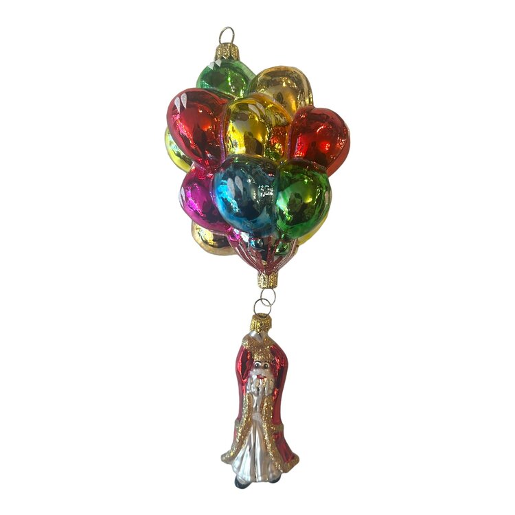 Christmas Ornament Santa with Balloons