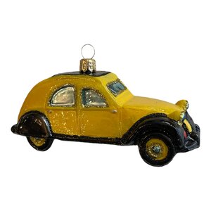 Kerstbal Lelijk Eendje 2CV Geel