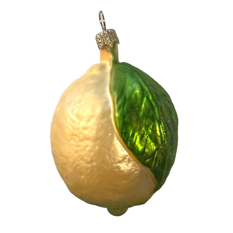 Christmas Ornament Whole Lemon with Leaf