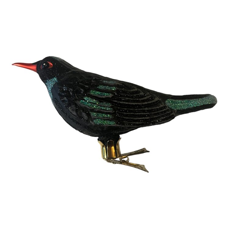 Christmas Ornament Blackbird Shiny