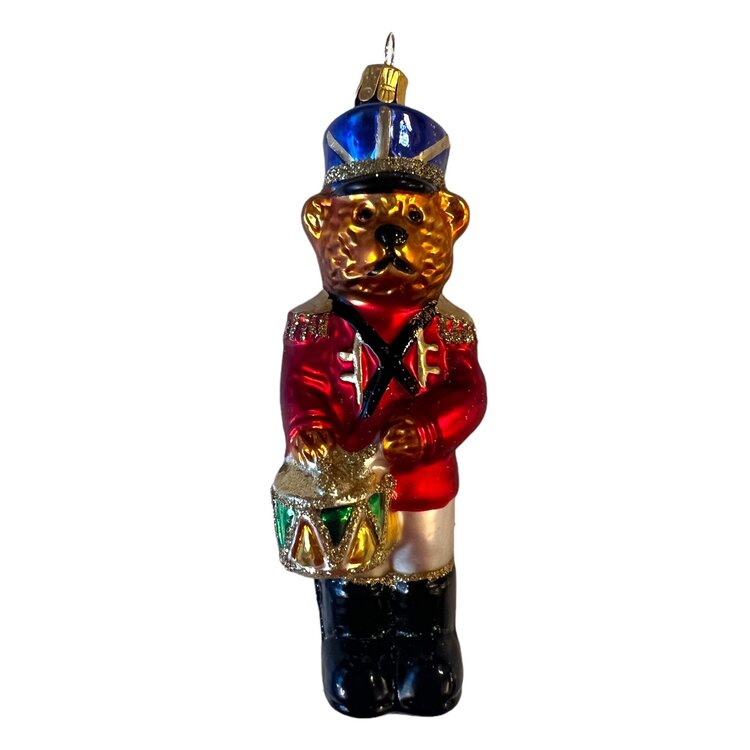 Christmas Ornament Teddy Bear with Drum