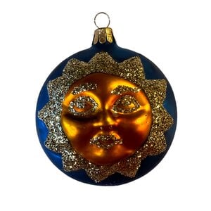 Kerstbal Zonnetje Blauw