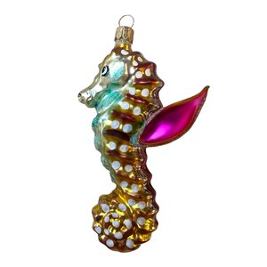 Christmas Ornament Seahorse with Wings Gold