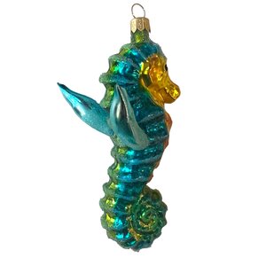 Christmas Ornament Seahorse with Wings Green