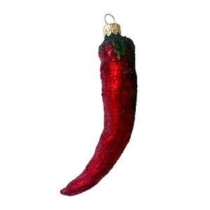 Christmas Ornament Red Chili Pepper Frosted