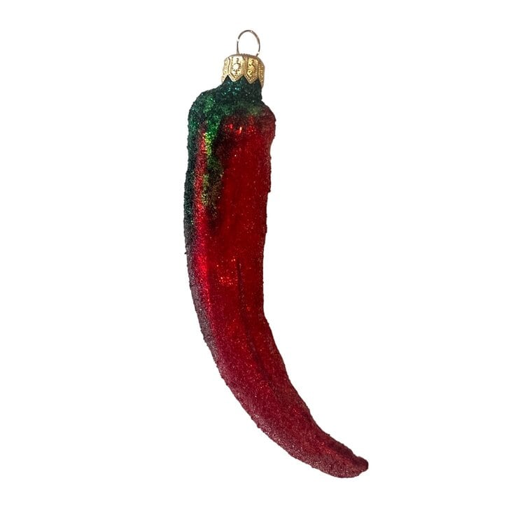 Christmas Ornament Red Chili Pepper Frosted