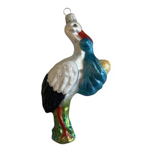 Christmas Ornament Stork with Baby Boy