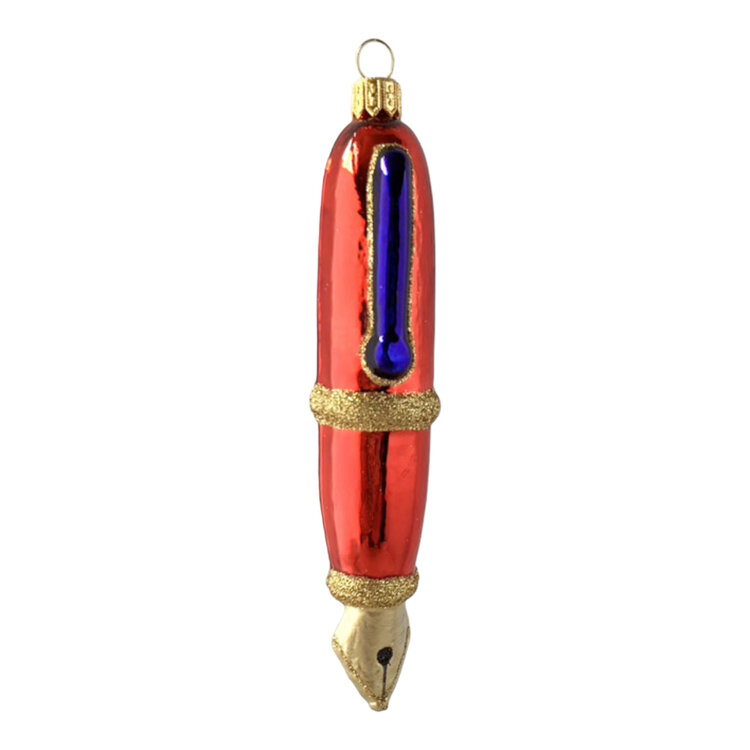 Christmas Ornament Little Fountain Pen Red-Blue