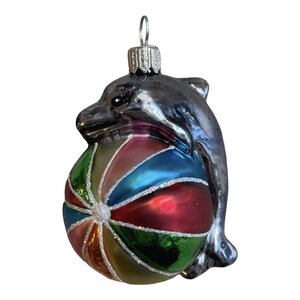 Christmas Ornament Dolphin with a Ball
