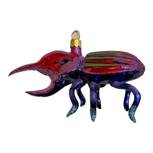 Christmas Ornament Rhinoceros Beetle Pink