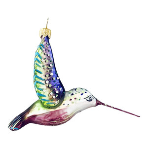 Christmas Ornament Hummingbird Purple Wings High