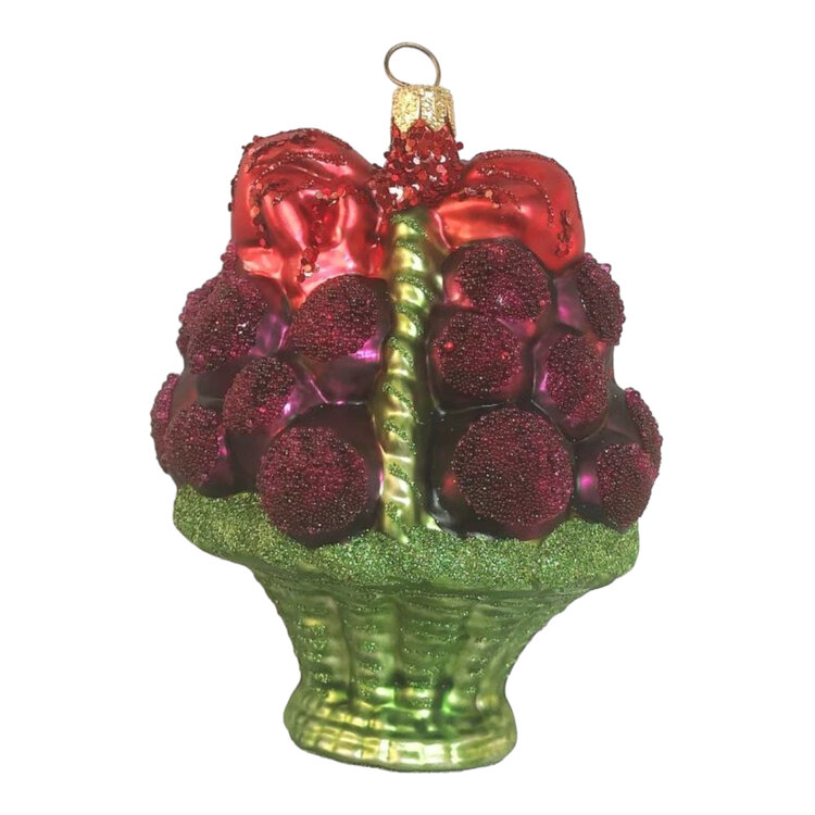 Christmas Ornament Grapes Basket