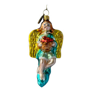 Christmas Ornament Little Angel with Fruit Basket