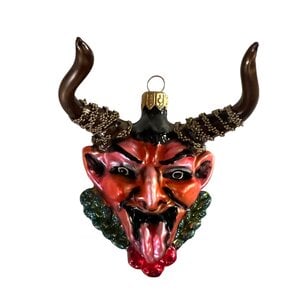 Kerstbal Krampus Rood