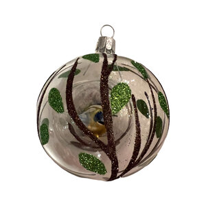 Christmas Ornament Transparent with Great Tit