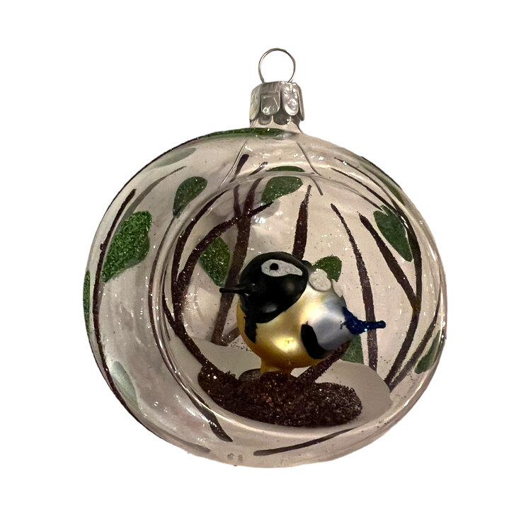 Christmas Ornament Transparent with Great Tit