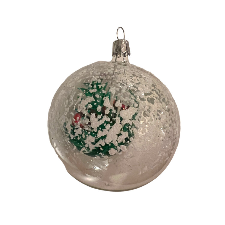Christmas Ornament Transparent with Little Mushrooms