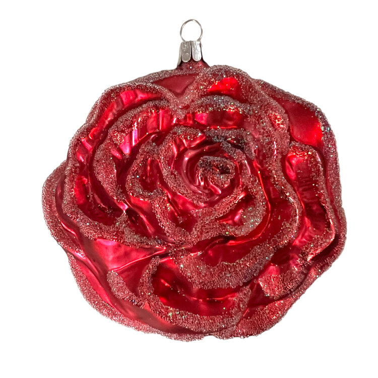 Christmas Ornament Large Rose Red