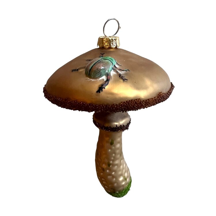 Christmas Ornament Mushroom with Beetle