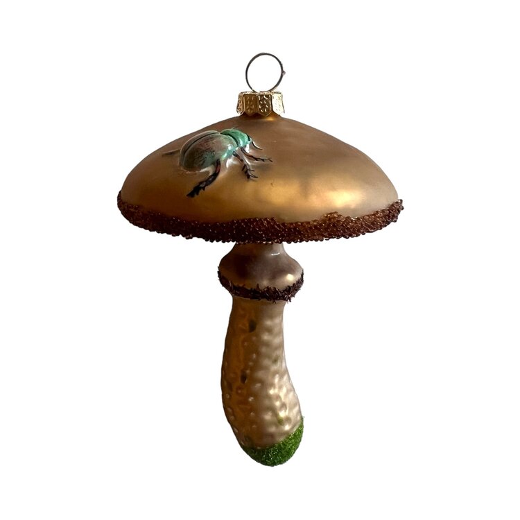 Christmas Ornament Mushroom with Beetle