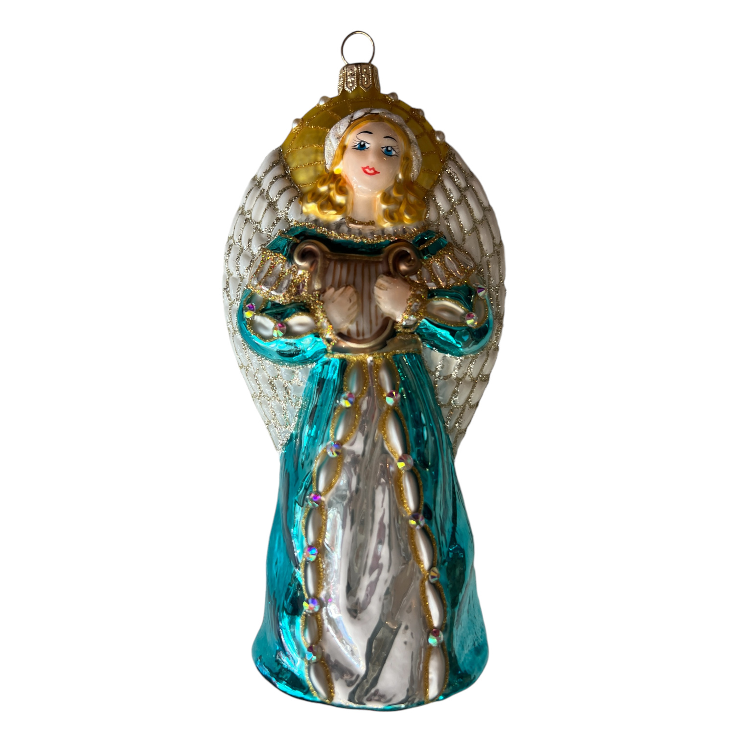 Kerstbal Blauwe Engel, image size:1512x1512