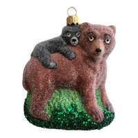 Christmas Decoration Brown Bear with Cub