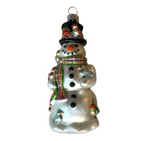 Kerstbal Sneeuwman met Vogels