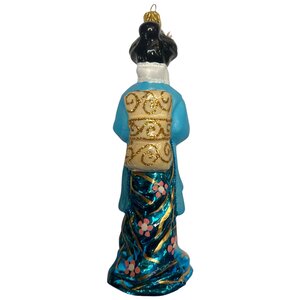 Kerstbal Geisha Blauw