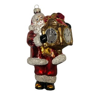 Kerstbal Santa met Klok