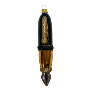 Christmas Decoration Little Fountain Pen Black-Gold
