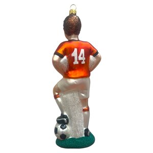 Christmas Ornament Soccer Player Number 14 Orange
