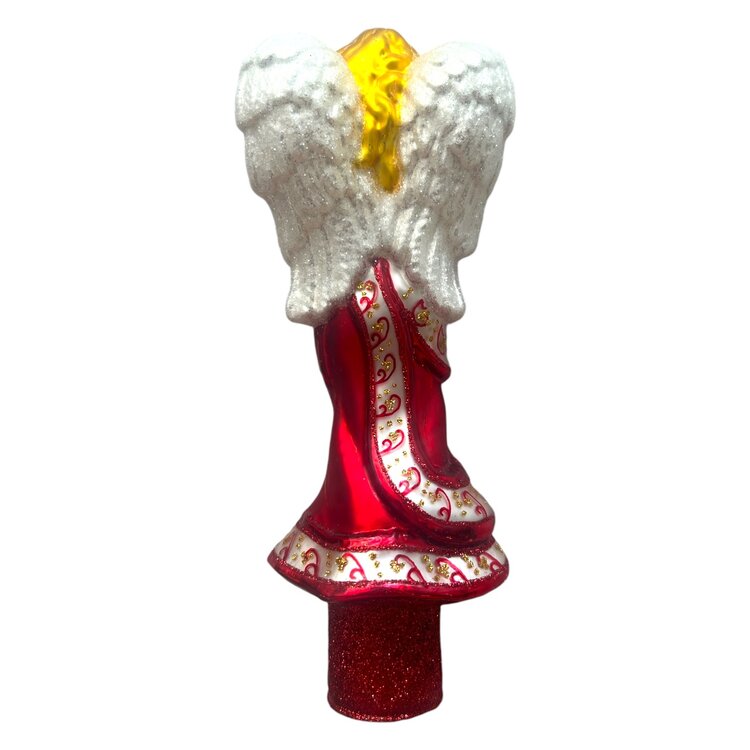Tree Top Angel with a Trumpet Red