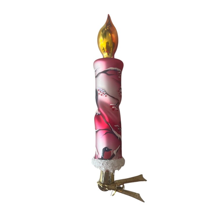 Christmas Ornament Candle with Robin