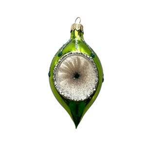 Christmas Ornament Reflector Green Oval